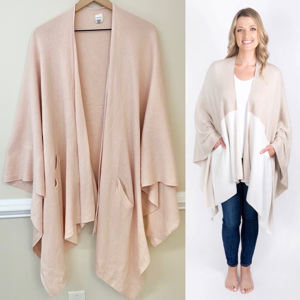 Zestt Organic 100% Cotton Light Pink Shawl Sweater & Travel Case - OS